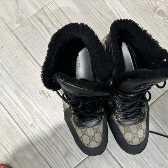 GUCCI Nebraska Guccissima boots GG monogram beige - Picture 3 of 6